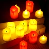 Cross-border exclusive black core tearful led electronic candle lamp, bedroom creative birthday, wedding, Halloween party decoration candles, scented candles, glass candle cups, white candles, birthday shining candles details Picture